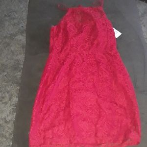 Red lace dress